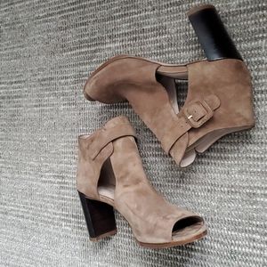 Stuart Weitzman Suede Open Toe Heels